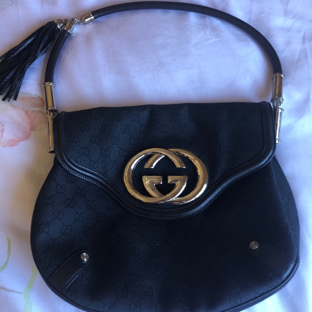 Authentic Gucci Britt GG Supreme Fringe Tassle Bag